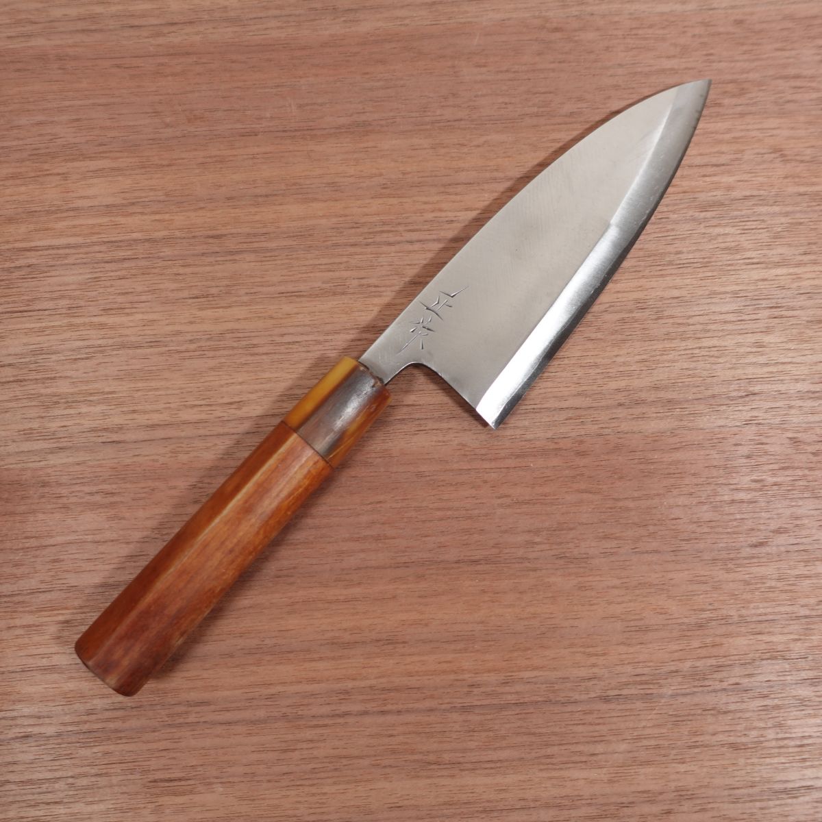 Masasaku Deba Knife, Sharpened, White Water Buffalo Handle, Carbon Steel, Single Bevel, 150mm