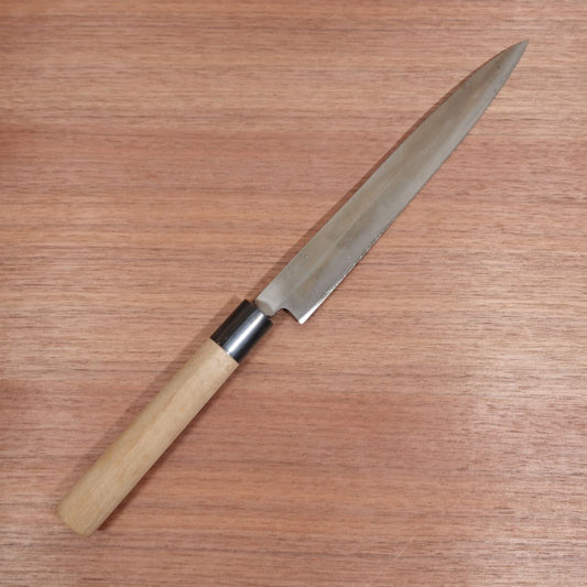 [HYPER REBORN] Fumitsugu Yanagiba Knife, Sharpened, Black Oxide Finish, Water Buffalo Handle, Sashimi Knife, Special, Lightly Used, 240mm