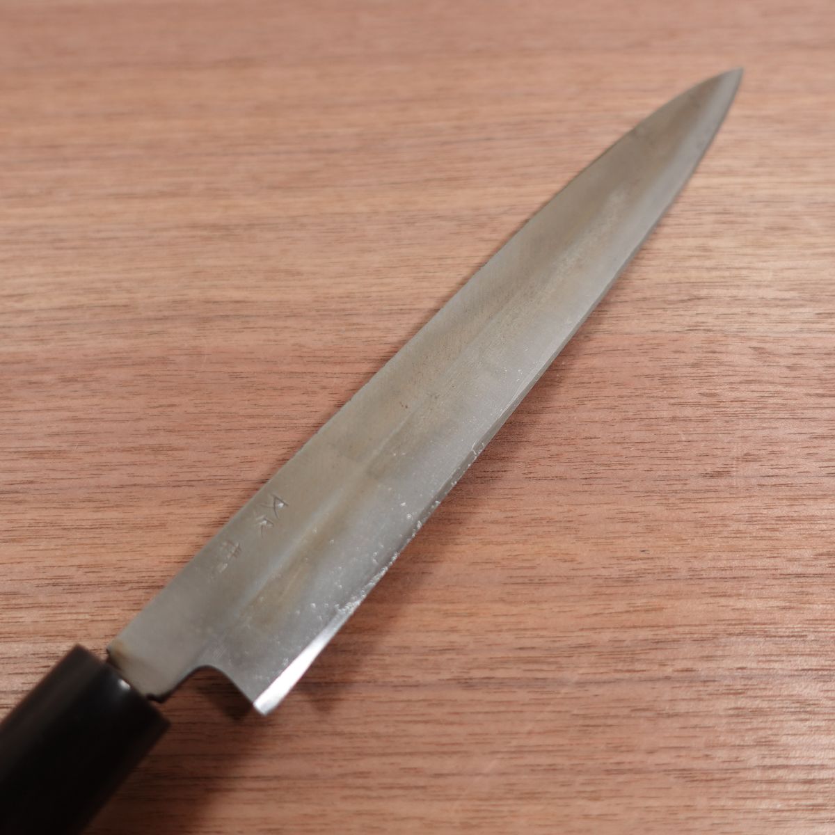[HYPER REBORN] Fumitsugu Yanagiba Knife, Sharpened, Black Oxide Finish, Water Buffalo Handle, Sashimi Knife, Special, Lightly Used, 240mm
