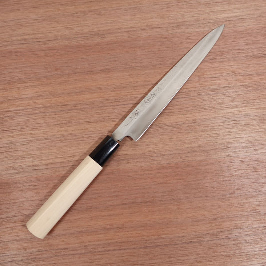 Fugen Yanagiba Knife, Sharpened, Sashimi Knife, Carbon Steel, Handle Like New, 195mm