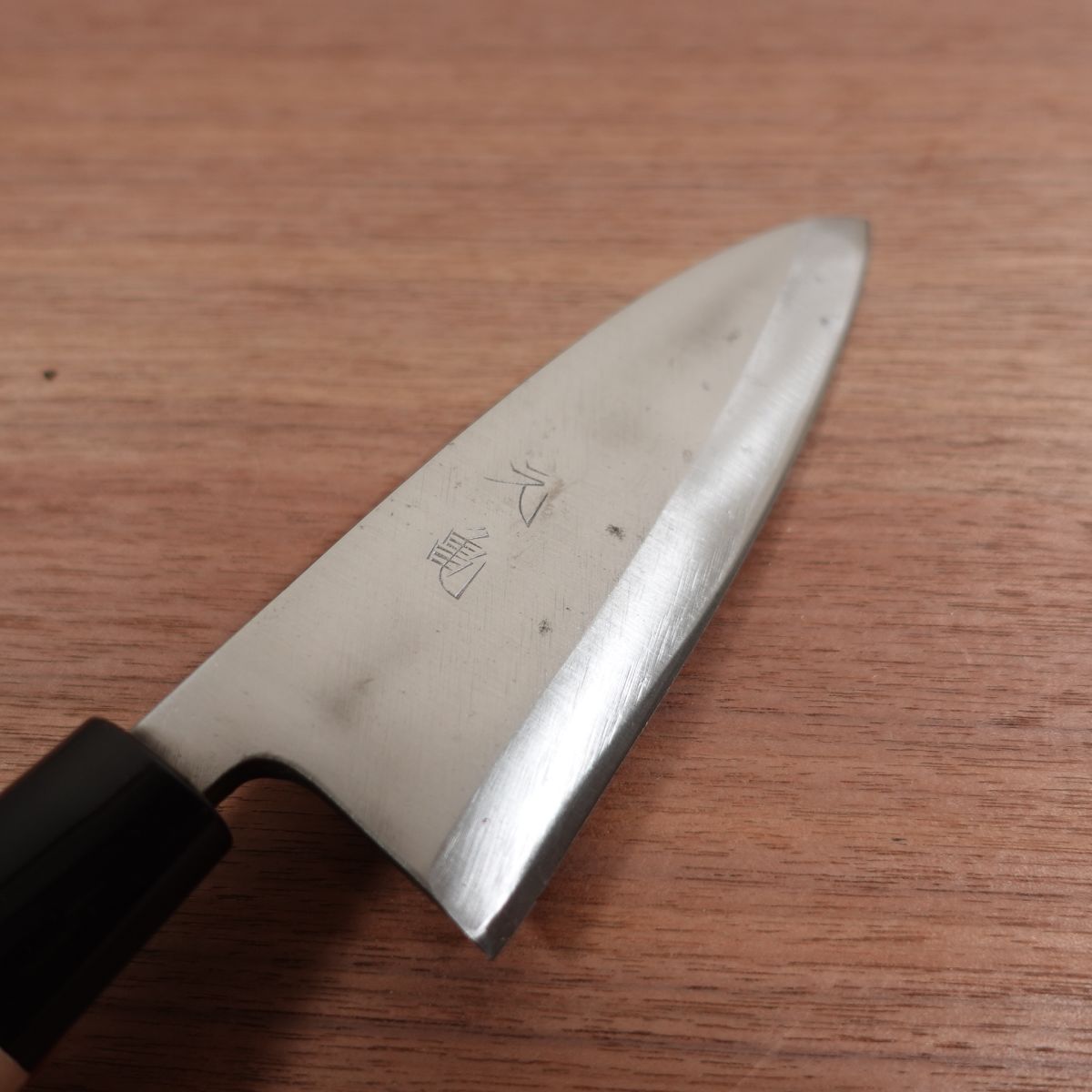 Genki Deba Knife, Sharpened, Carbon Steel, Single Bevel, Handle Like New, 150mm