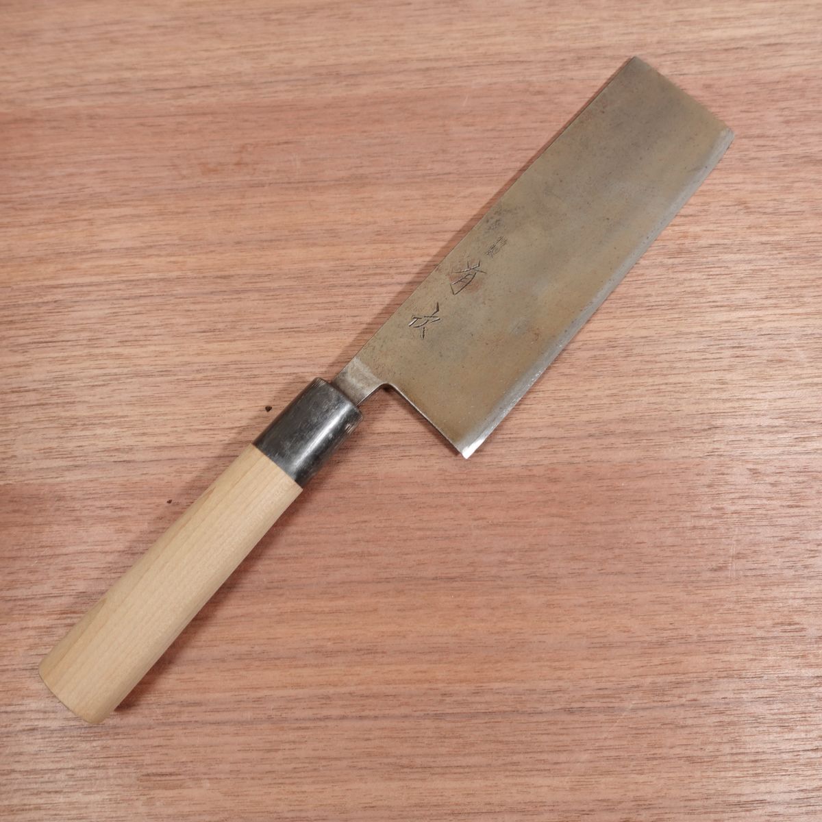[HYPER REBORN] Aritsugu Nakiri Knife, Sharpened, Black Oxide Finish, Water Buffalo Handle, Heavy-Duty, Nakiri, 165mm
