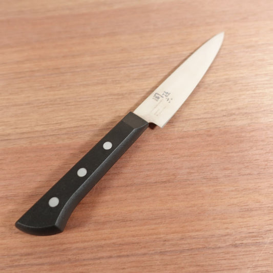 Seki Magoroku Wakatake Petty Knife, Sharpened, Fruit Knife, Garnishing Knife, Nearly Unused Stored Item, Stainless Steel, Double Bevel, 120mm