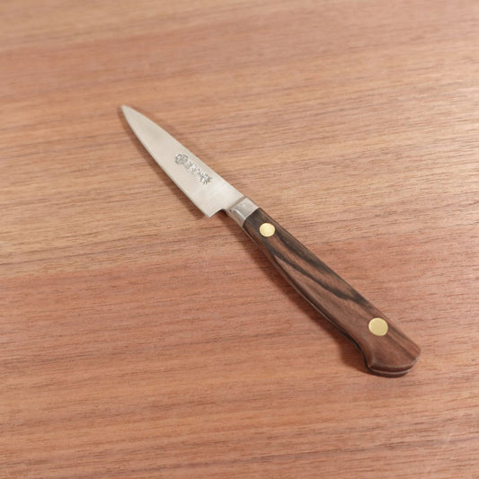 Sakai Ichimonji Mitsuhide Petty Knife, Sharpened, Supreme Grade, Mini Petty, Carbon Steel, 90mm