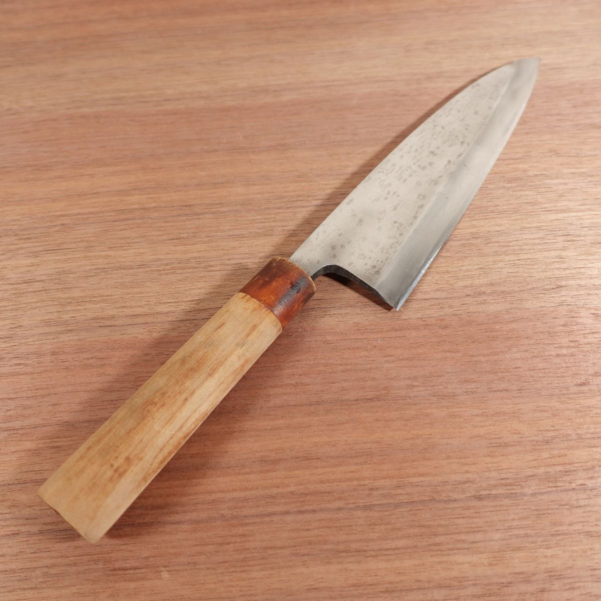Heihachi Large Deba Knife, Sharpened, Water Buffalo Handle, Carbon Steel, Single Bevel, 210mm