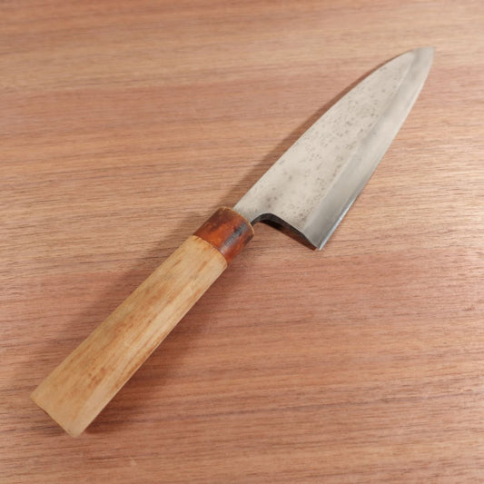 Heihachi Large Deba Knife, Sharpened, Water Buffalo Handle, Carbon Steel, Single Bevel, 210mm