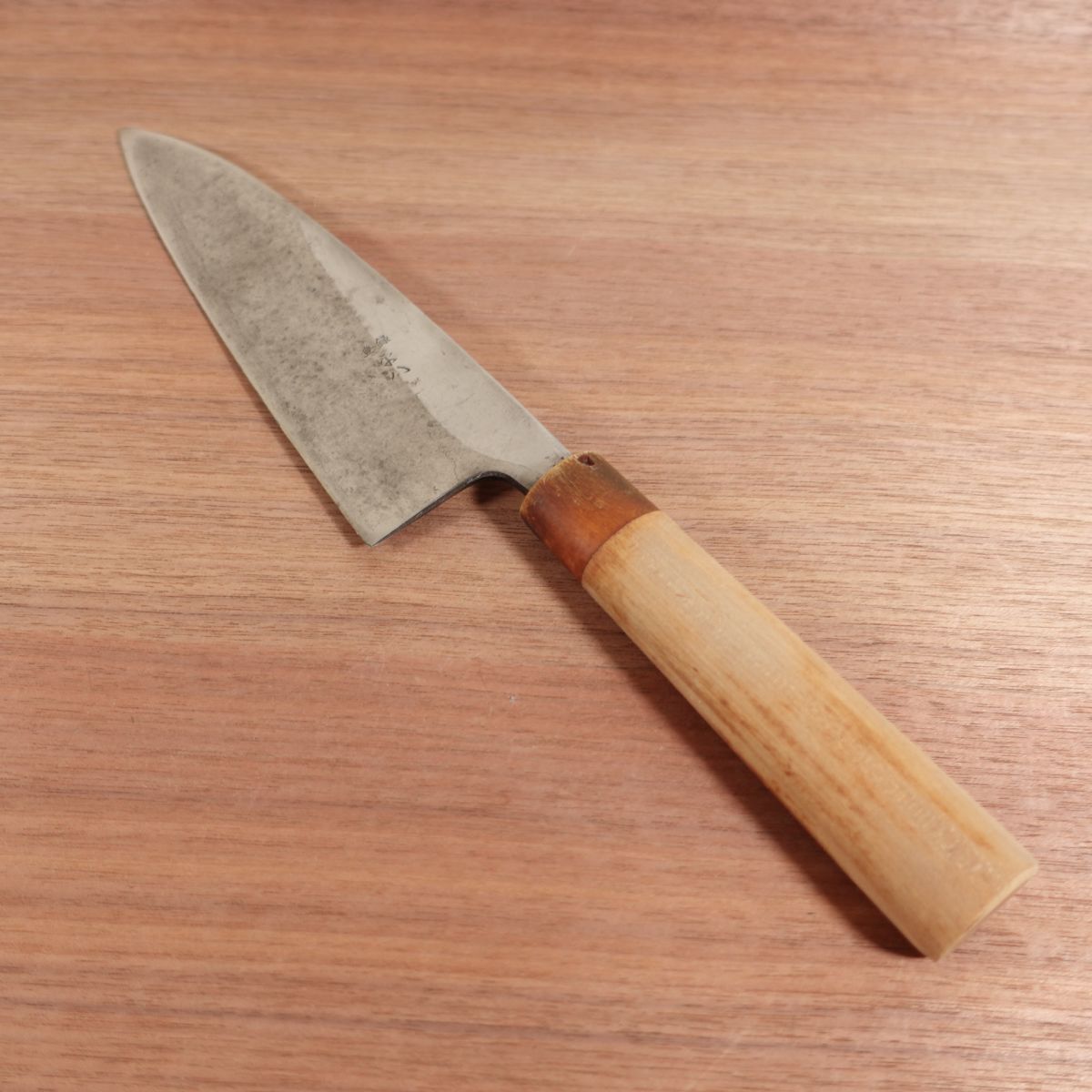Heihachi Large Deba Knife, Sharpened, Water Buffalo Handle, Carbon Steel, Single Bevel, 210mm
