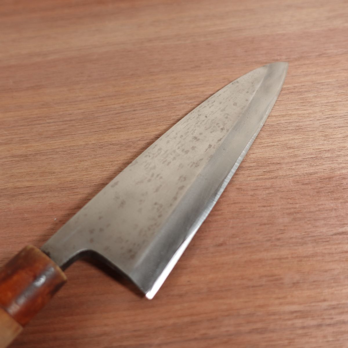 Heihachi Large Deba Knife, Sharpened, Water Buffalo Handle, Carbon Steel, Single Bevel, 210mm