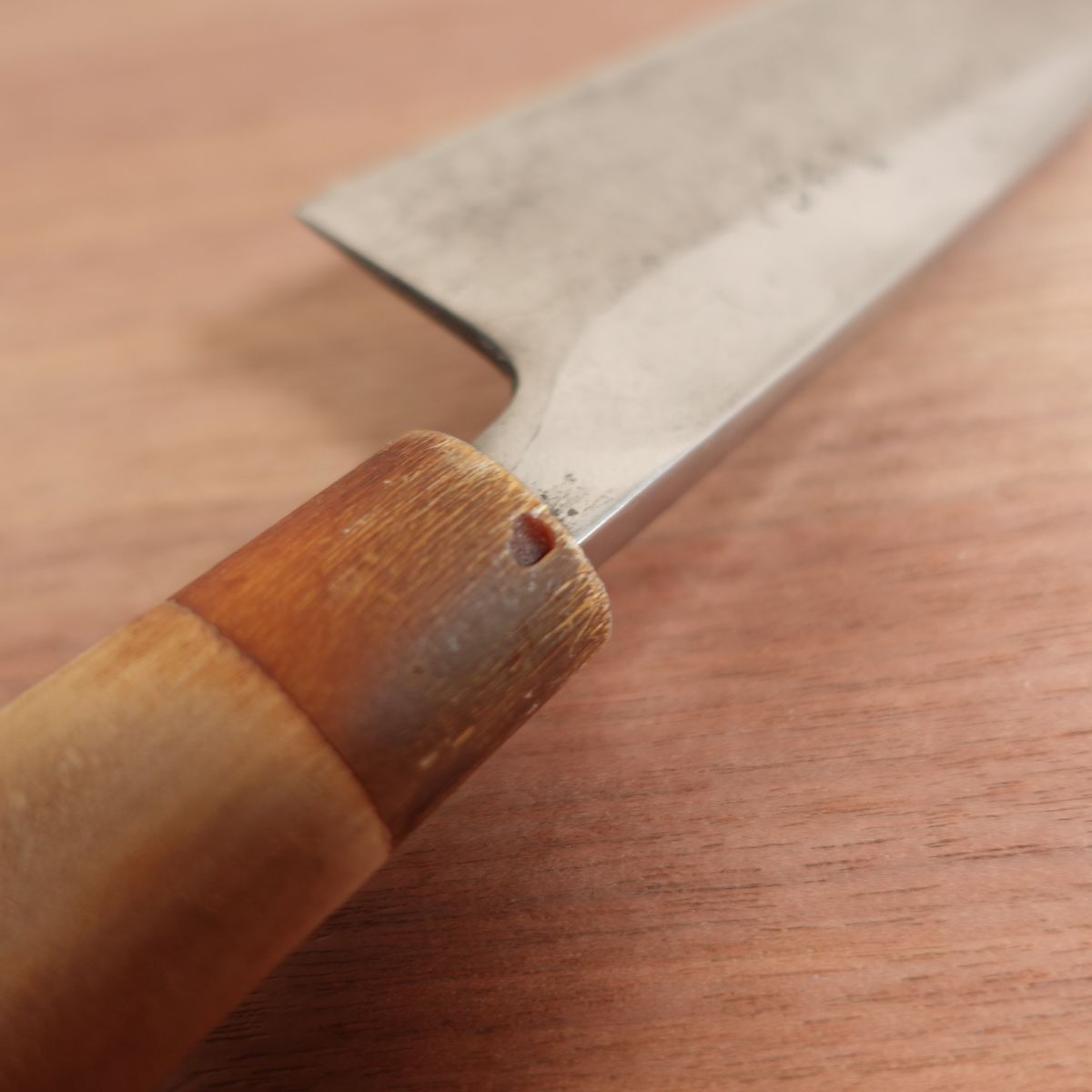 Heihachi Large Deba Knife, Sharpened, Water Buffalo Handle, Carbon Steel, Single Bevel, 210mm