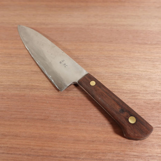 Heihachi Western-Style Deba Knife, Sharpened, Thick-Bladed, Double Bevel, Carbon Steel, 190mm
