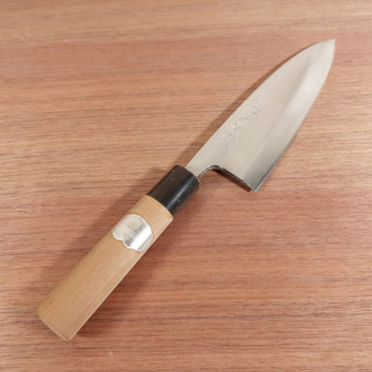 Ebisuya Deba Knife, Sharpened, Water Buffalo Handle, Carbon Steel, Single Bevel, 170mm