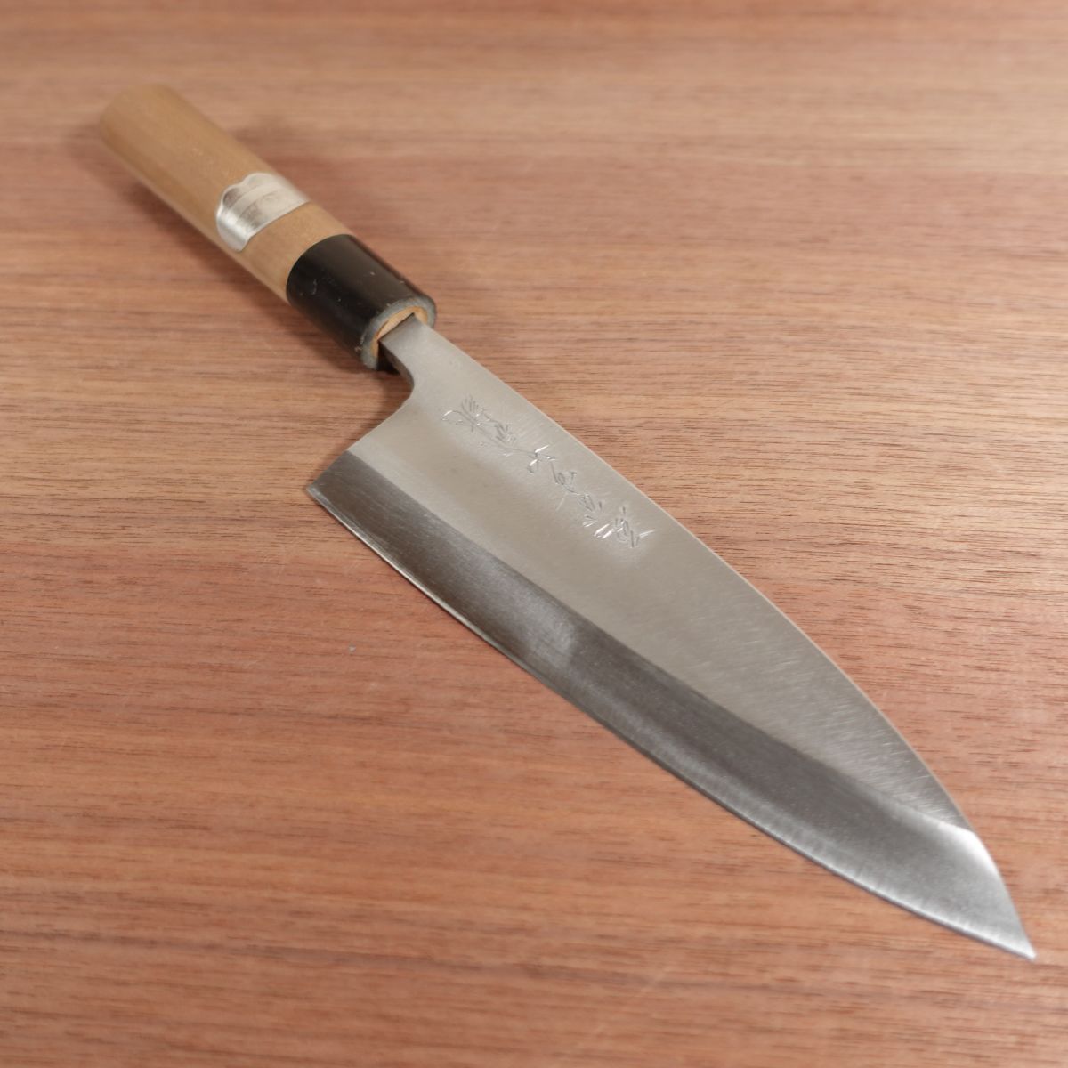 Ebisuya Deba Knife, Sharpened, Water Buffalo Handle, Carbon Steel, Single Bevel, 170mm