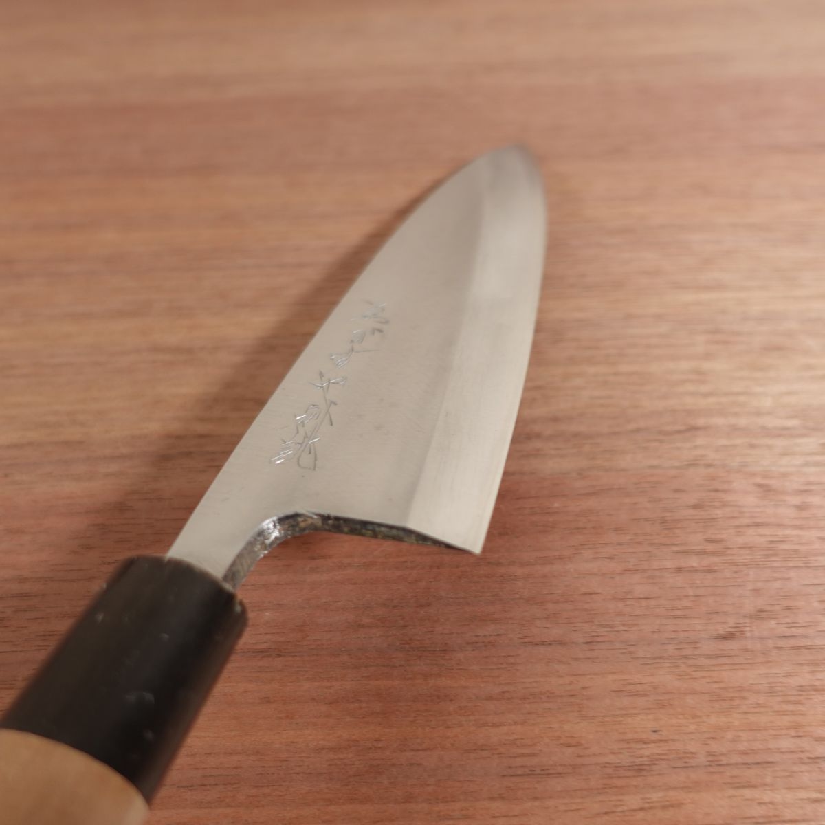 Ebisuya Deba Knife, Sharpened, Water Buffalo Handle, Carbon Steel, Single Bevel, 170mm