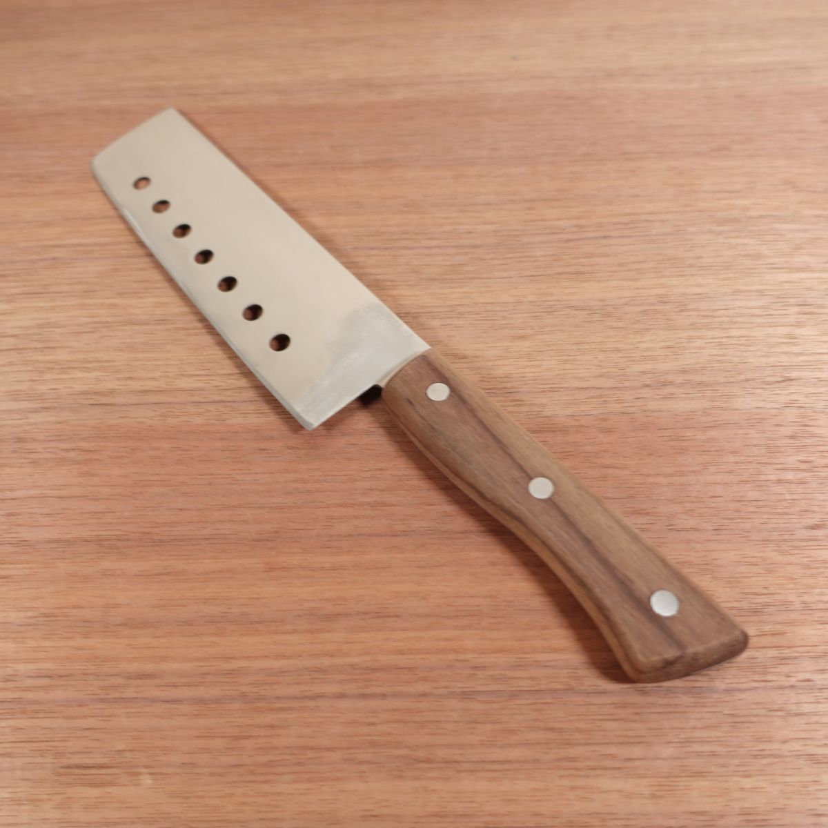 Nakamura Komei Nakiri Knife, Sharpened, Pierced Vegetable Knife, Stainless Steel, 160mm