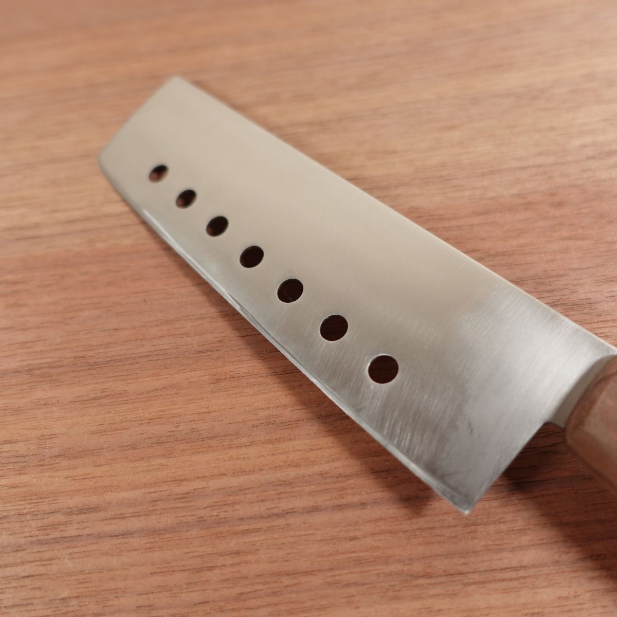 Nakamura Komei Nakiri Knife, Sharpened, Pierced Vegetable Knife, Stainless Steel, 160mm