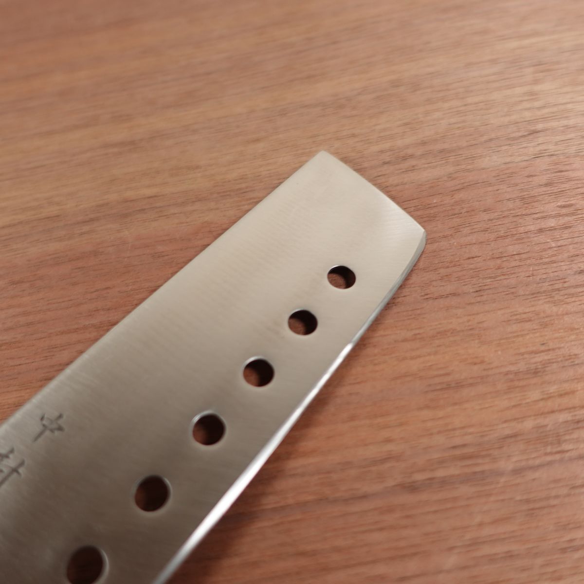 Nakamura Komei Nakiri Knife, Sharpened, Pierced Vegetable Knife, Stainless Steel, 160mm