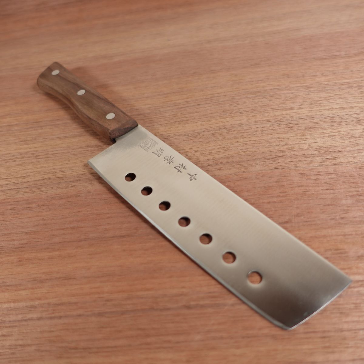 Nakamura Komei Nakiri Knife, Sharpened, Pierced Vegetable Knife, Stainless Steel, 160mm