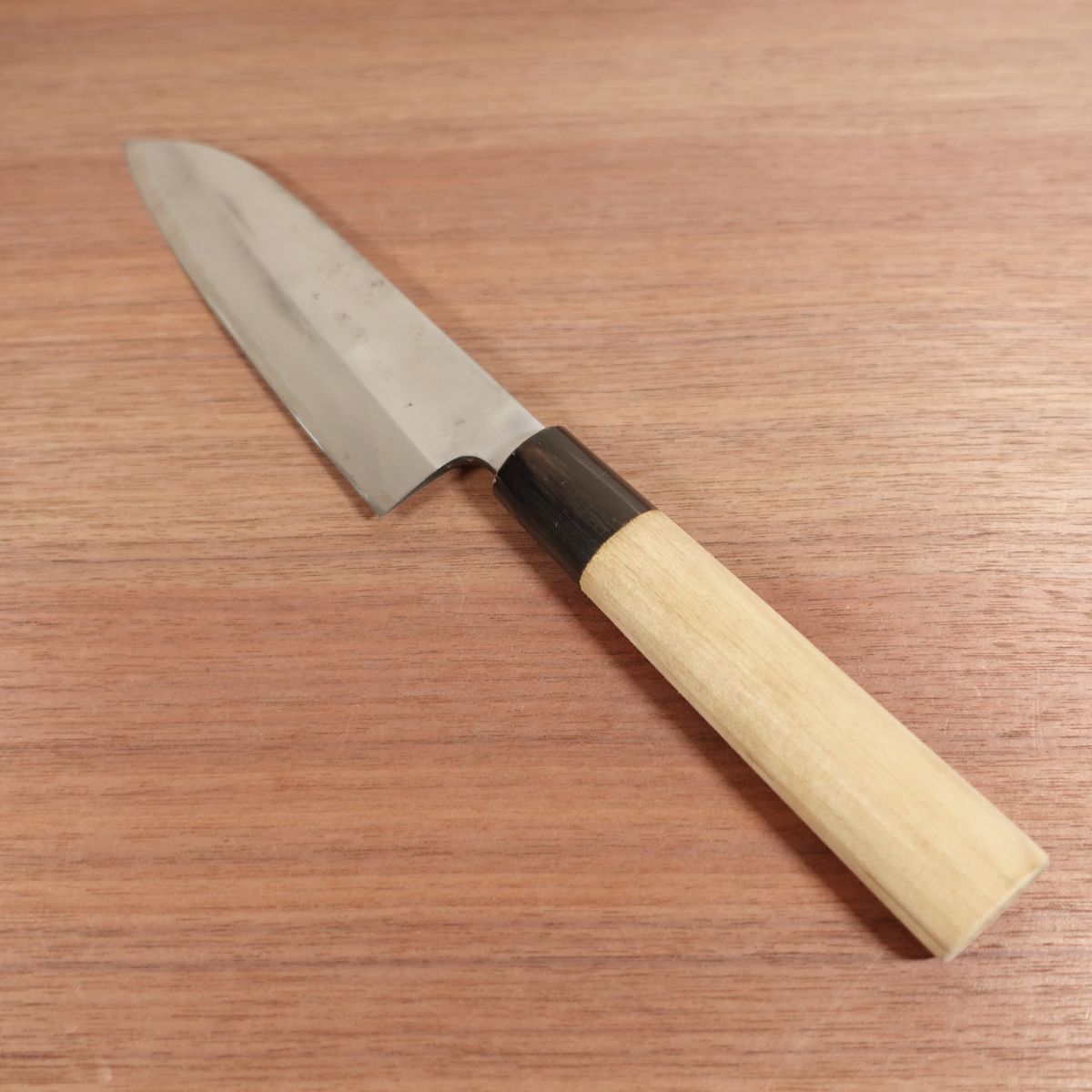 Sakai Koichi Santoku Knife, Sharpened, Water Buffalo Handle, All-Purpose Knife, Traditional Craftsman, 185mm