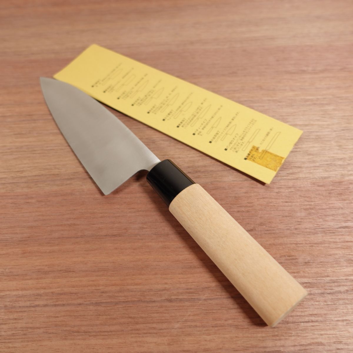 Noshu Magoroku Deba Knife, Sharpened, Stainless Steel, Single Bevel, Santoku-Like, Unused Stored Item, Protective Cover, 155mm