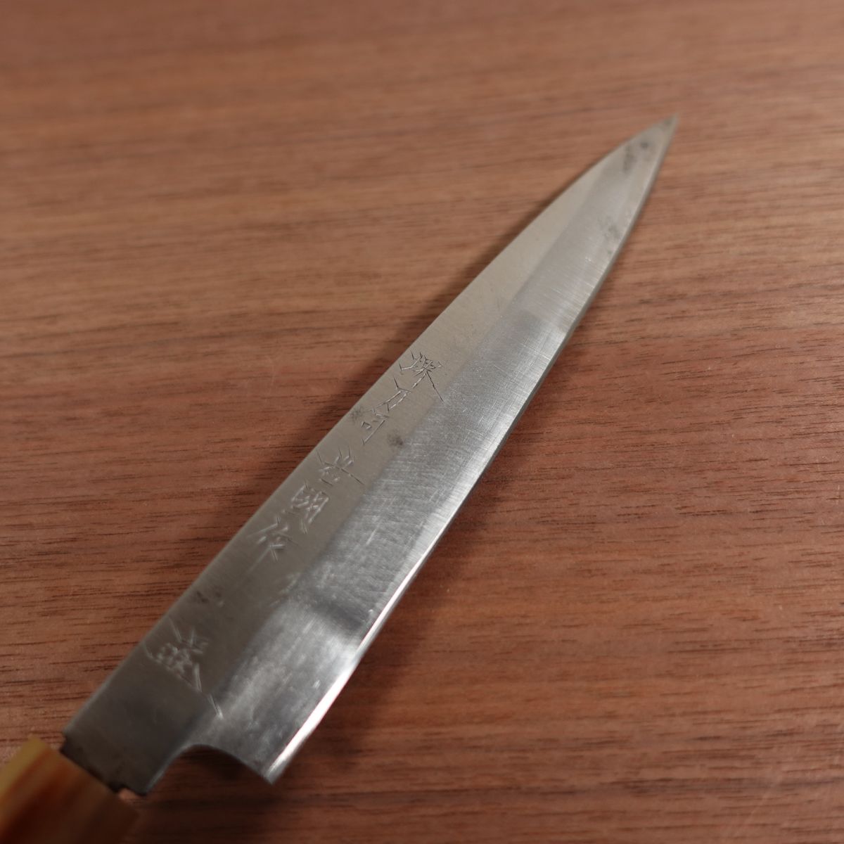 Sakai Toji Yanagiba, Sharpened, White Water Buffalo Handle, Iwakuni, Sashimi Knife, Sticker on Handle, 180mm