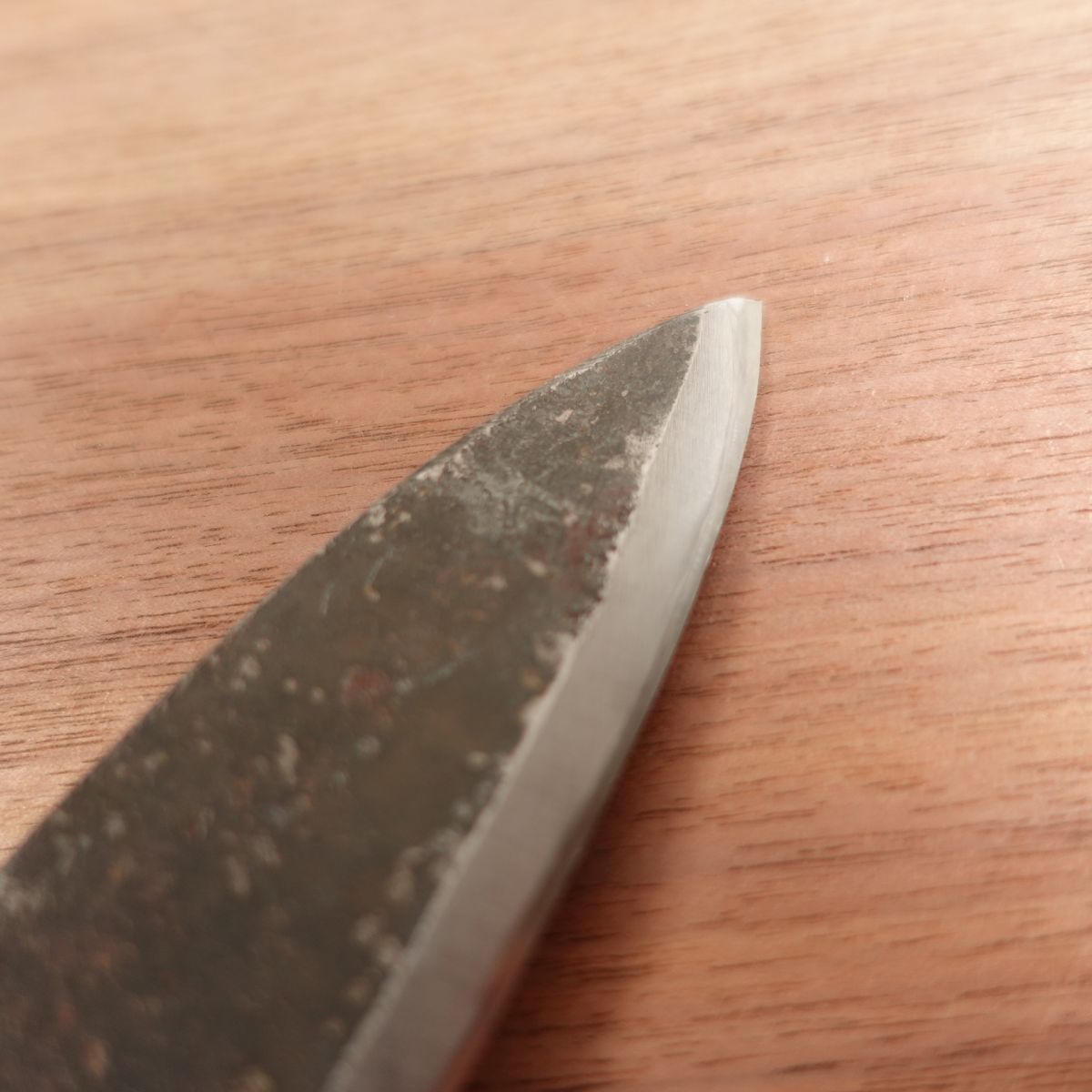 Masafumi Ajikiri Knife, Sharpened, Black-Forged Finish, Ko-Deba, Ajikiri, Single Bevel, Carbon Steel, 105mm