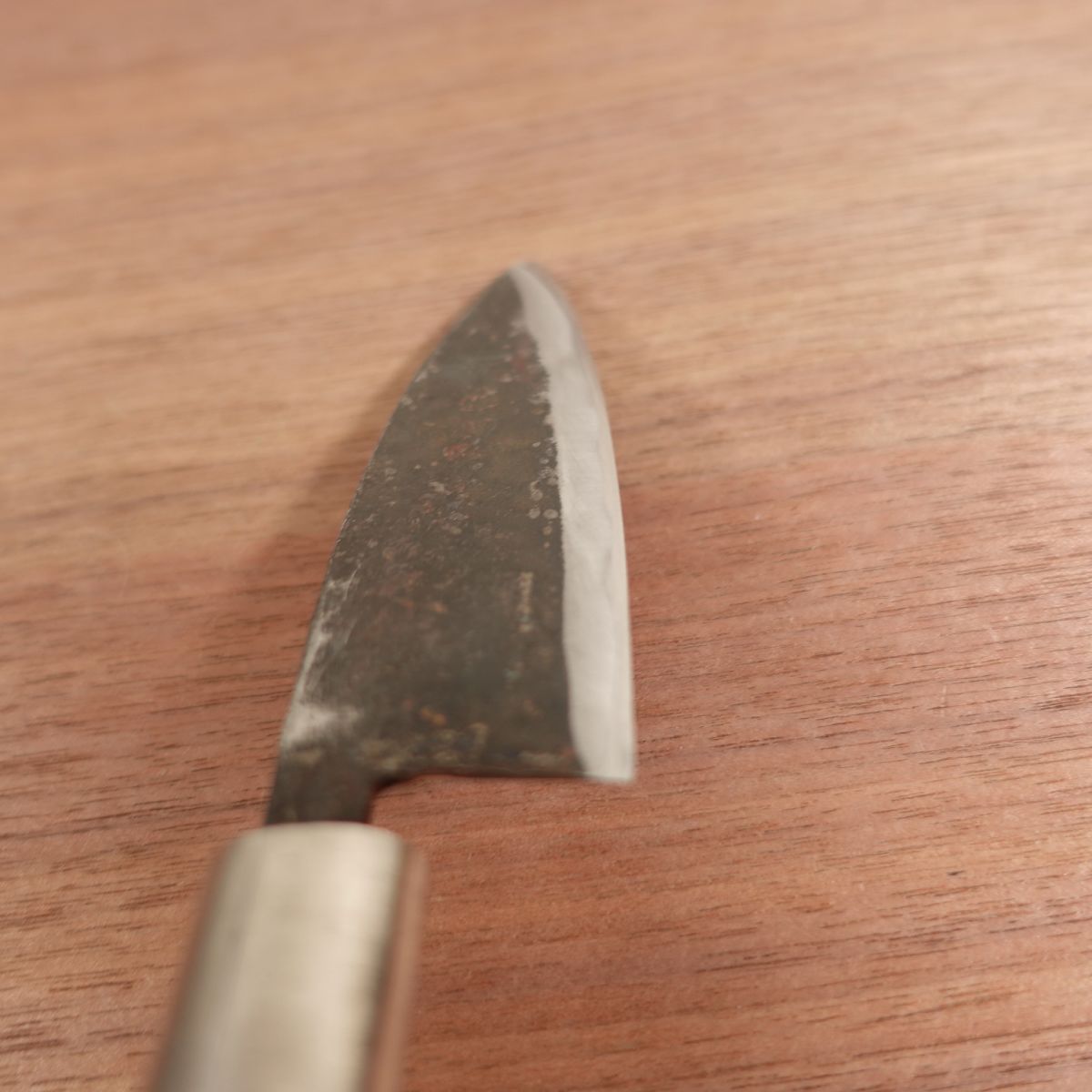 Masafumi Ajikiri Knife, Sharpened, Black-Forged Finish, Ko-Deba, Ajikiri, Single Bevel, Carbon Steel, 105mm
