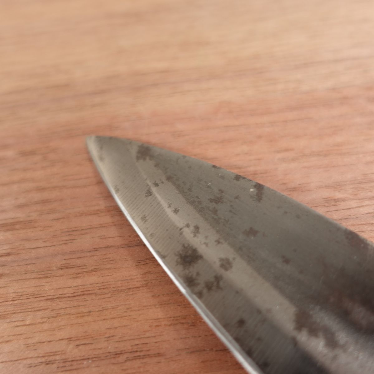 Udeichiban Ajikiri Knife, Sharpened, Black-Forged Finish, Ko-Deba, Ajikiri, Carbon Steel, Double Bevel, 100mm