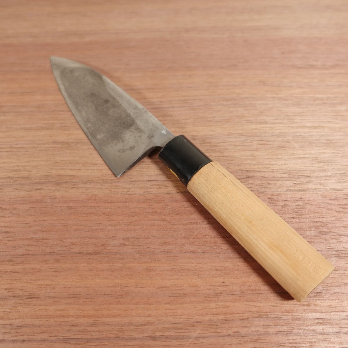 Shizugokoro Deba Knife, Sharpened, Small Ko-Deba, Carbon Steel, Single Bevel, Sticker on Handle, 140mm