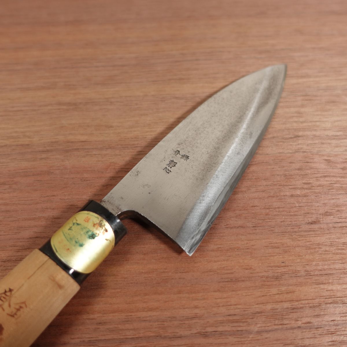 Shizugokoro Deba Knife, Sharpened, Small Ko-Deba, Carbon Steel, Single Bevel, Sticker on Handle, 140mm