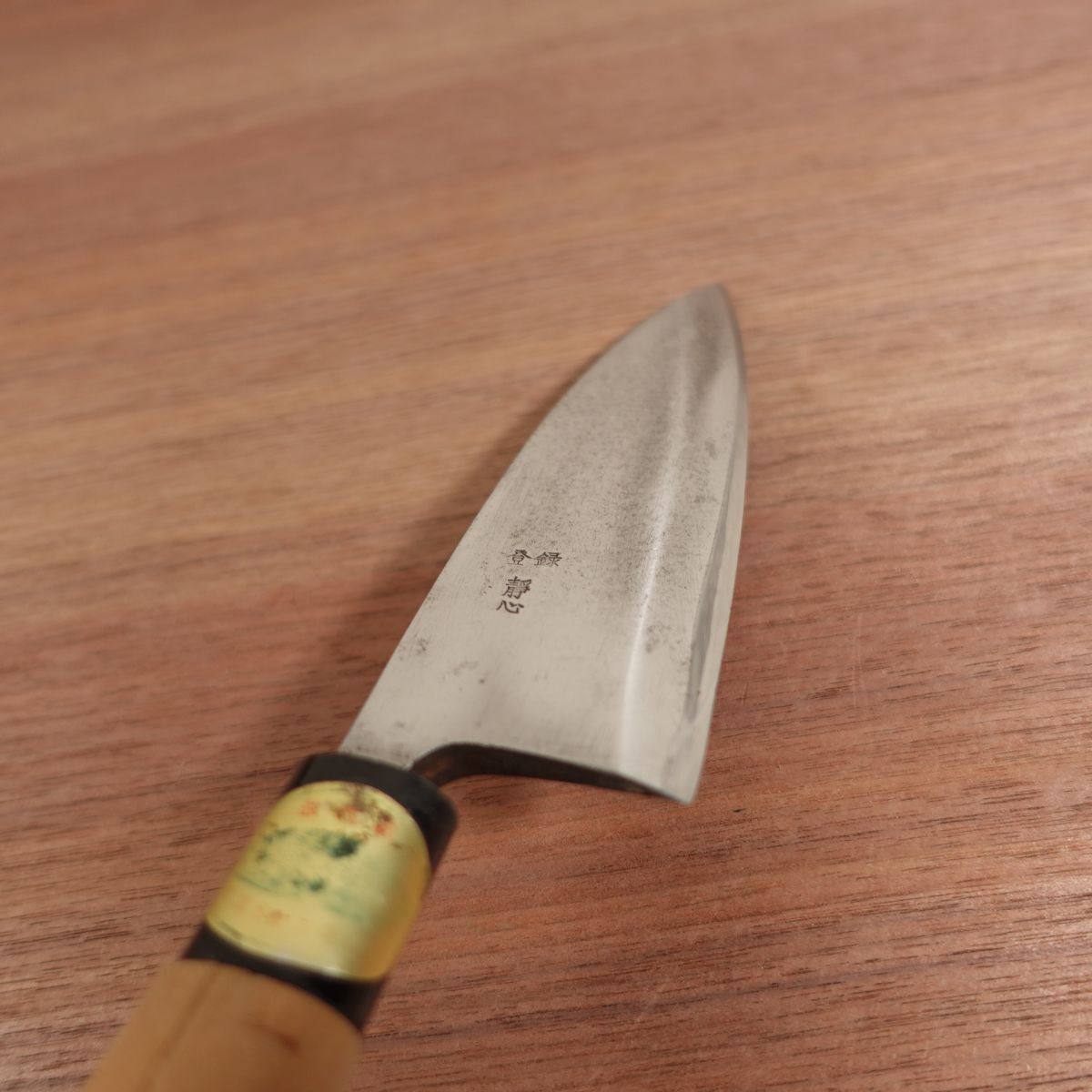 Shizugokoro Deba Knife, Sharpened, Small Ko-Deba, Carbon Steel, Single Bevel, Sticker on Handle, 140mm