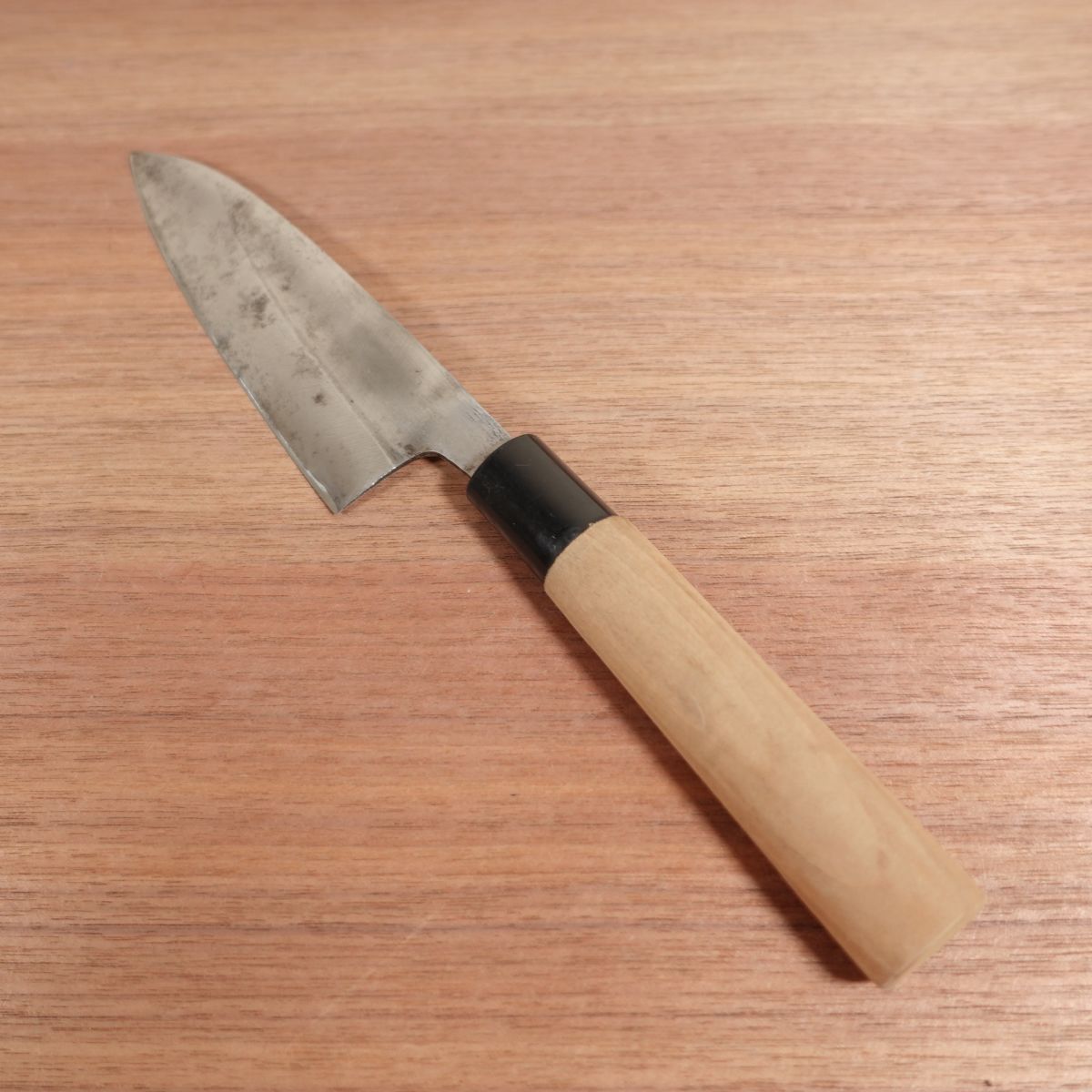 Tosaotoko Santoku Knife, Sharpened, Special, Yasuki Steel, Blue Steel, Carbon Steel, Double Bevel, Possibly Left-Handed, 155mm