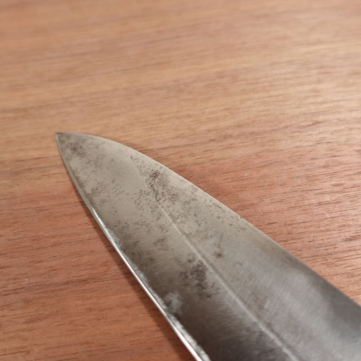 Tosaotoko Santoku Knife, Sharpened, Special, Yasuki Steel, Blue Steel, Carbon Steel, Double Bevel, Possibly Left-Handed, 155mm