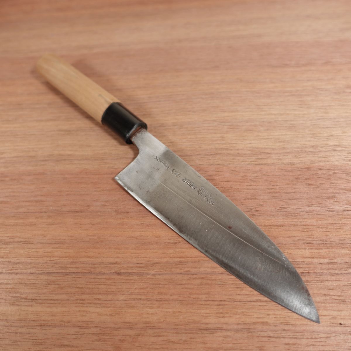 Tosaotoko Santoku Knife, Sharpened, Special, Yasuki Steel, Blue Steel, Carbon Steel, Double Bevel, Possibly Left-Handed, 155mm