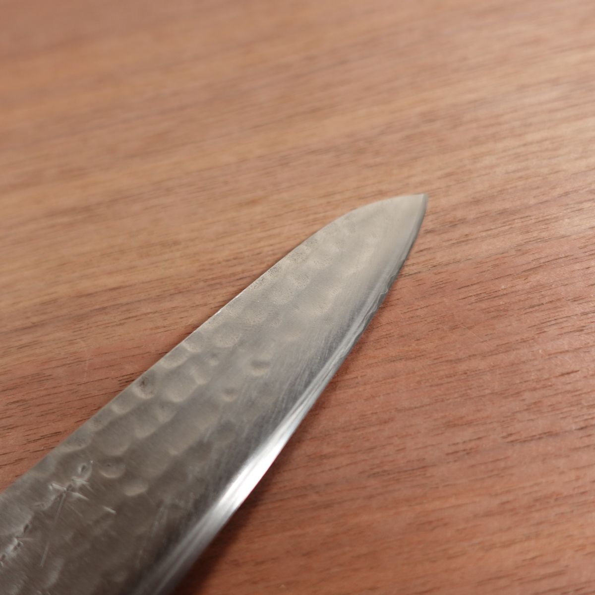 Yagasaki Small Santoku Knife, Sharpened, Petty Knife, Hammered Pattern, Utility Knife, Laminated Steel, 155mm