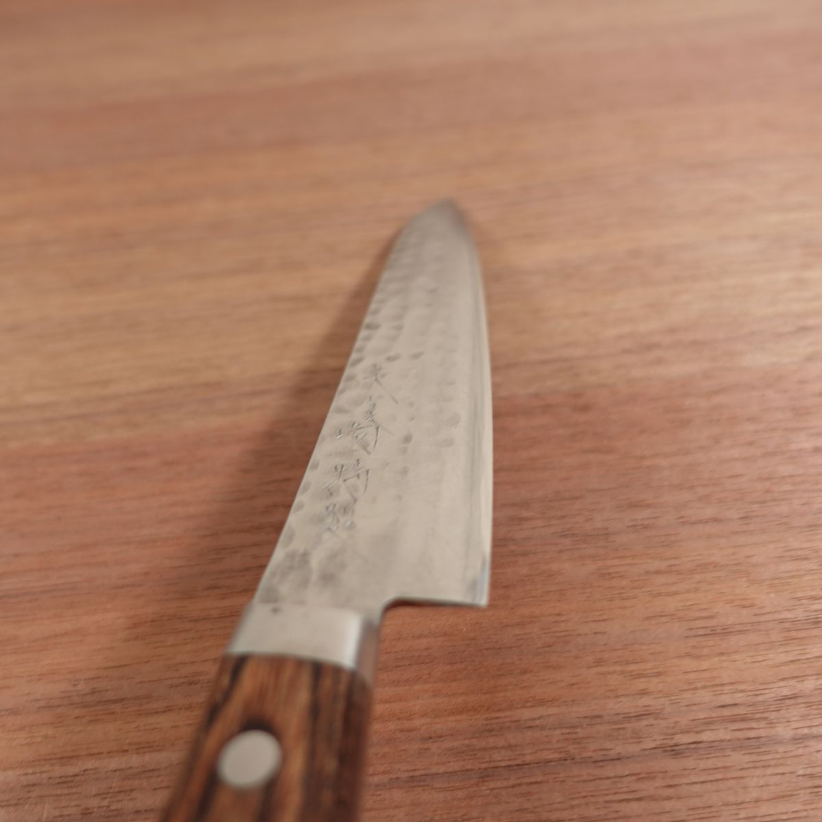 Yagasaki Small Santoku Knife, Sharpened, Petty Knife, Hammered Pattern, Utility Knife, Laminated Steel, 155mm