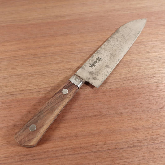 Yoshizane Santoku All-Purpose Japanese Carbon Steel Sharpened 180mm