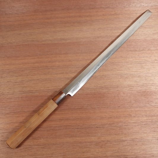 Minamoto Akitada Takohiki Knife, Sharpened, Imperial Inspection, Water Buffalo Handle, Sashimi Knife, Hon-Tanren, Carbon Steel, Single Bevel, 365mm